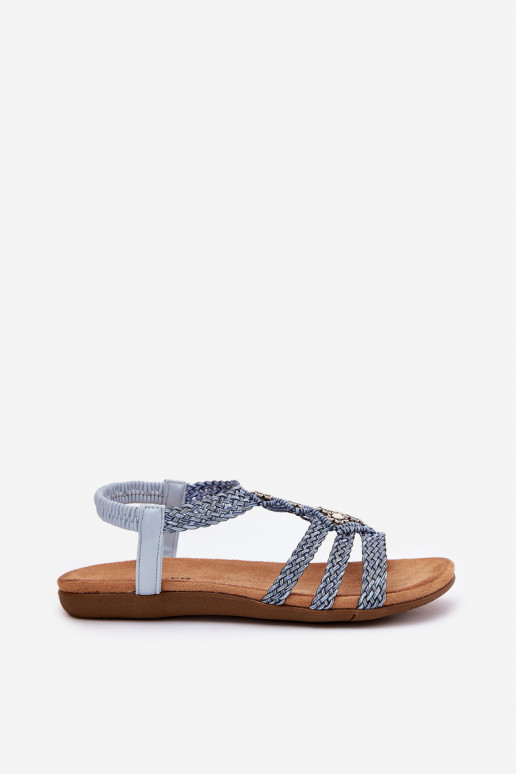 Sandalen Feminin gleichschenklig Z Plecionymi Paskami Artiker 56C1325 blaue Farbe Sandalen Feminin gleichschenklig Z Plecionymi Paskami Artiker 56C1325 blaue Farbe