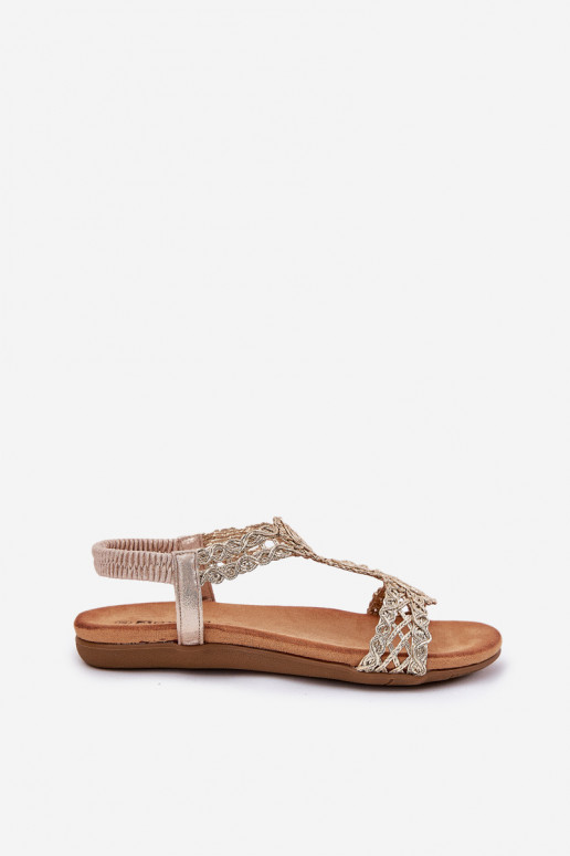 Flache Sandalen für Damen Z KoronkoZuym Ein Beispiel Artiker 56C1281 goldene Farbe Flache Sandalen für Damen Z KoronkoZuym Ein Beispiel Artiker 56C1281 goldene Farbe