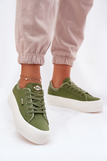 Freizeitschuhe mit einer Plattform Lee Cooper LCIN-25-31-3449L grüne Farbe 2