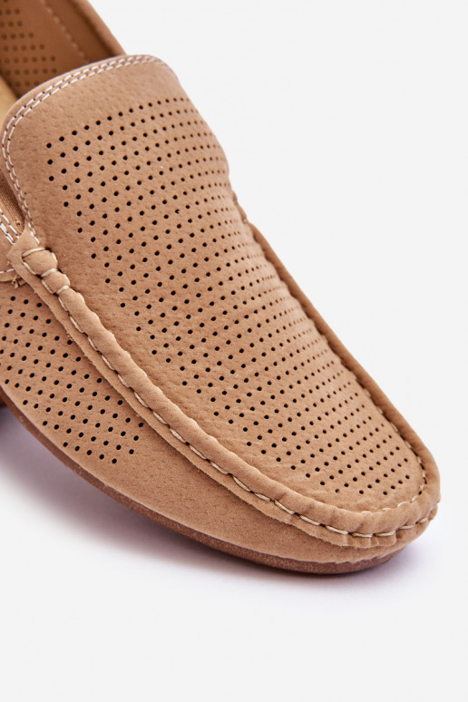 Männlich Klassische INildledermokassins Beige Felixo Männlich Klassische INildledermokassins Beige Felixo