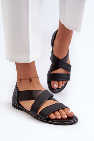 Ledersandalen mit Quaste schZuarze Farbe Apulia