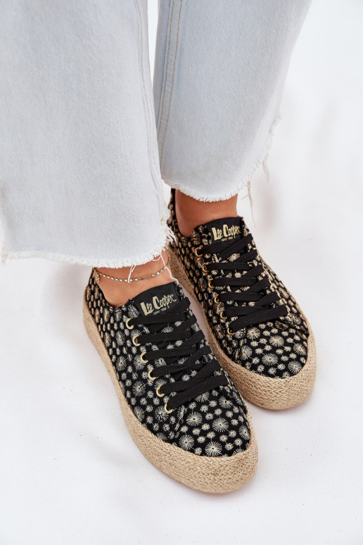 Gemustert Freizeitschuhe mit einer Plattform Mit Zopf Lee Cooper LCIN-25-08-3647L schZuarze Farbe