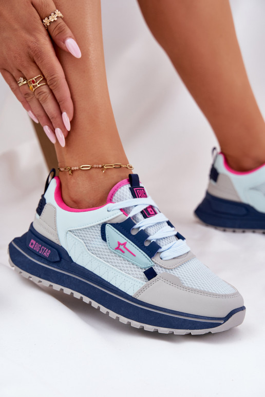 Turnschuhe Feminin mit einer Plattform Big Star RR274A225 HI-POLY SYSTEM blaue Farbe