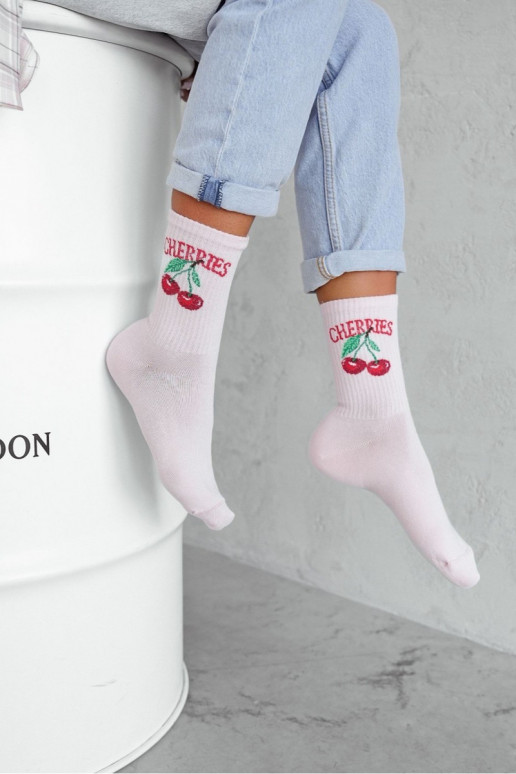 Socken Feminin CHERRIES pinke Farbe