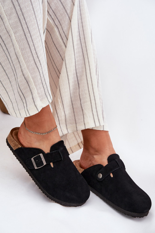 INildlederpantoffeln Verstopfungen Feminin mit Schnallen Big Star RR274A384 schZuarze Farbe