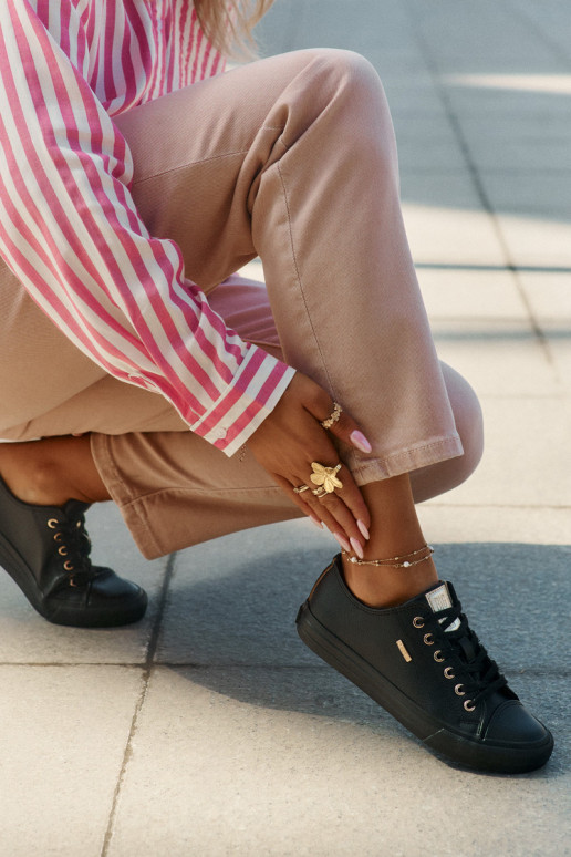 Freizeitschuhe aus Öko-Leder Big Star RR274749 schZuarze Farbe