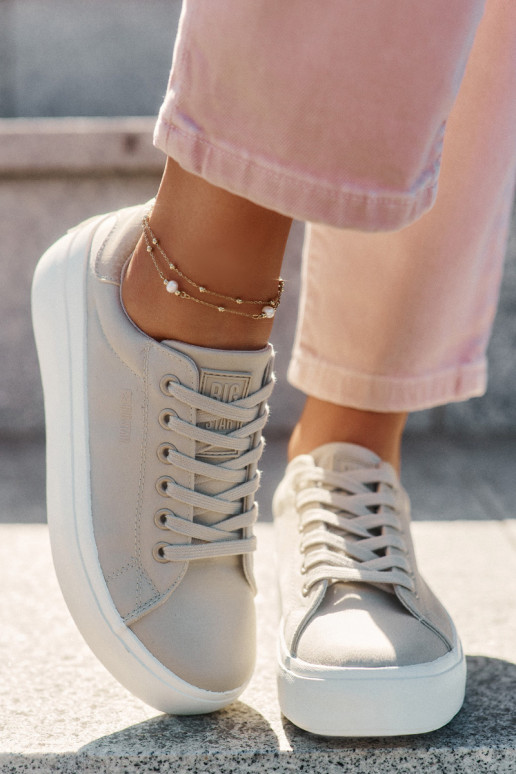 Freizeitschuhe mit einer Plattform Big Star RR274465 Beige  Freizeitschuhe mit einer Plattform Big Star RR274465 Beige