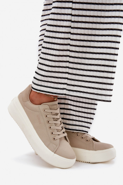 Freizeitschuhe mit einer Plattform Big Star RR274465 Beige  Freizeitschuhe mit einer Plattform Big Star RR274465 Beige