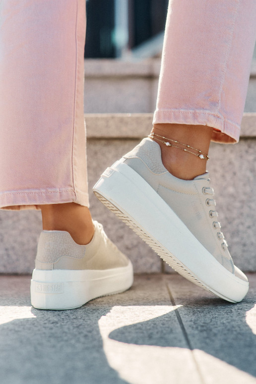 Freizeitschuhe mit einer Plattform Big Star RR274465 Beige  Freizeitschuhe mit einer Plattform Big Star RR274465 Beige