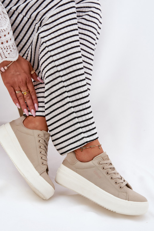 Freizeitschuhe mit einer Plattform Big Star RR274465 Beige  Freizeitschuhe mit einer Plattform Big Star RR274465 Beige