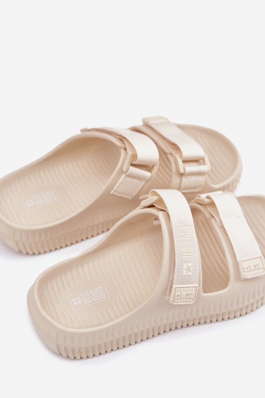 Leichte Hausschuhe Damenhausschuhe Z mit Klebeverschlussami Big Star RR274A529 Beige