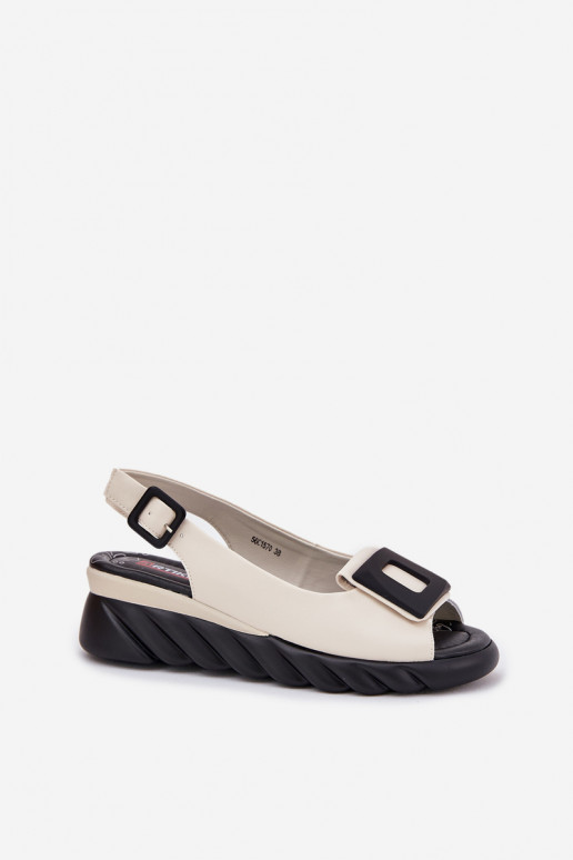 Damensandalen Feminin Auf einem Keil mit Dekoration Artiker 56C1570 Beige Damensandalen Feminin Auf einem Keil mit Dekoration Artiker 56C1570 Beige