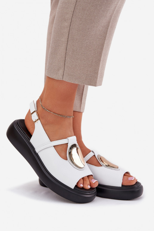 Haut Eleganter Stil Damensandalen S.Barski GR51-603 Zueiße Farbe