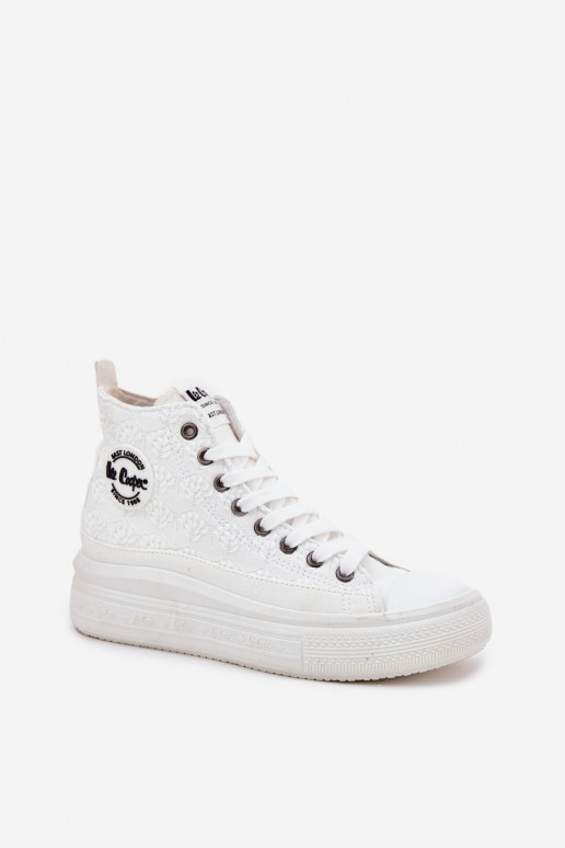 Freizeitschuhe mit einer Plattform Lee Cooper LCIN-25-44-3209L Biale Freizeitschuhe mit einer Plattform Lee Cooper LCIN-25-44-3209L Biale