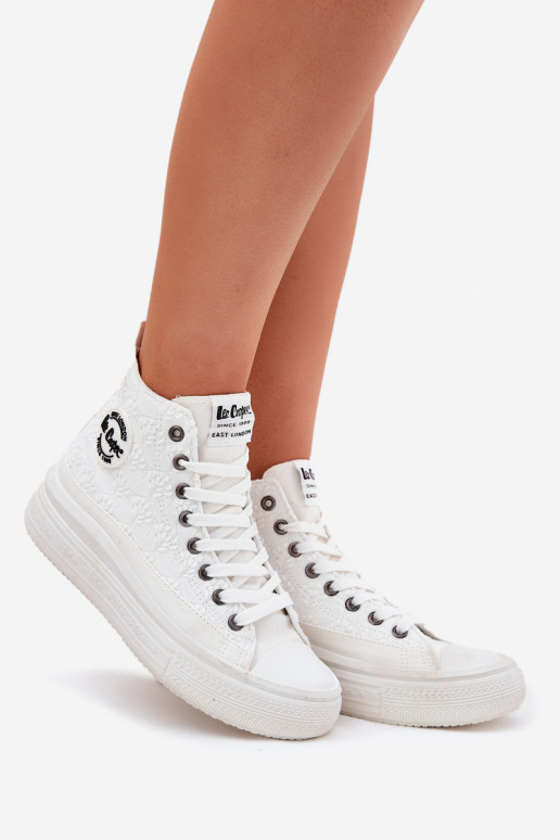 Freizeitschuhe mit einer Plattform Lee Cooper LCIN-25-44-3209L Biale Freizeitschuhe mit einer Plattform Lee Cooper LCIN-25-44-3209L Biale