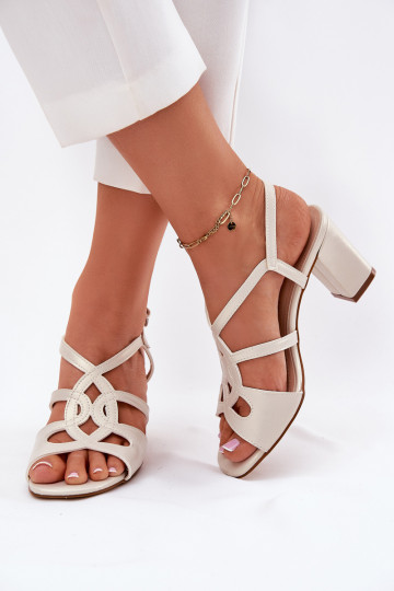 Feminin Sandalen mit hohen Absätzen Aufzeichnen Sergio Leone SK884 Perlmutt 2