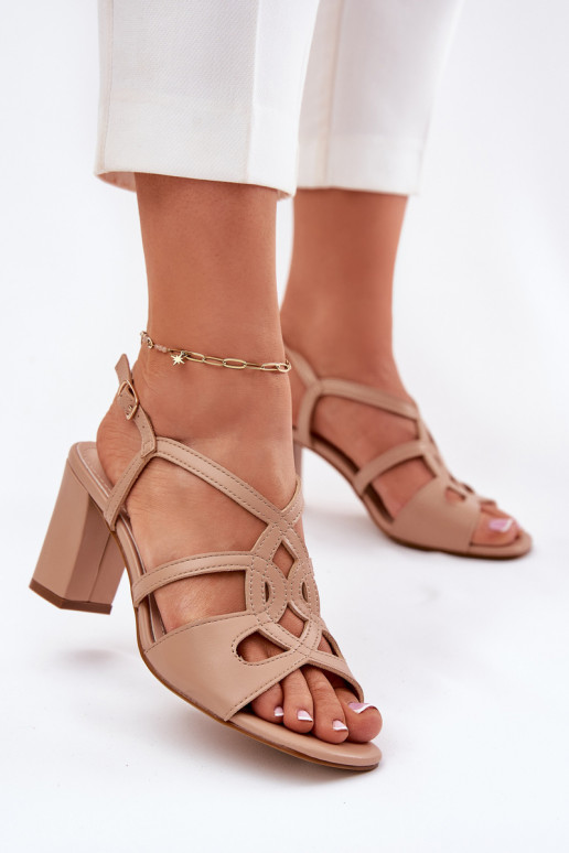 Feminin Sandalen mit hohen Absätzen Aufzeichnen Sergio Leone SK884 Beige Feminin Sandalen mit hohen Absätzen Aufzeichnen Sergio Leone SK884 Beige