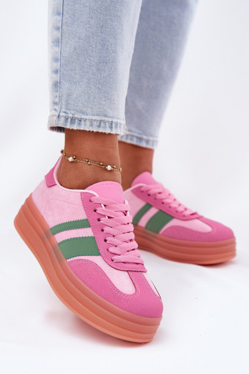 Niedrig Sneakers Stilvollllschuhe mit einer Plattform pinke Farbe Ovivene