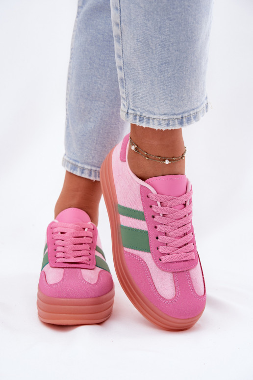 Niedrig Sneakers Stilvollllschuhe mit einer Plattform pinke Farbe Ovivene Niedrig Sneakers Stilvollllschuhe mit einer Plattform pinke Farbe Ovivene