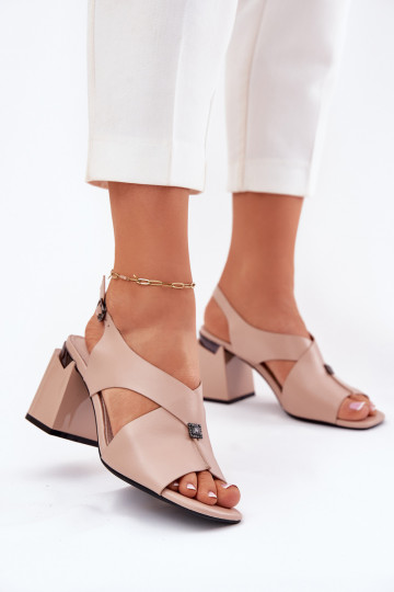 Elegante Damenhighheelsandalen, Vinceza 62238, sandfarben
