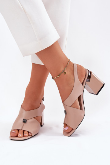Elegante Damenhighheelsandalen, Vinceza 62238, sandfarben 2