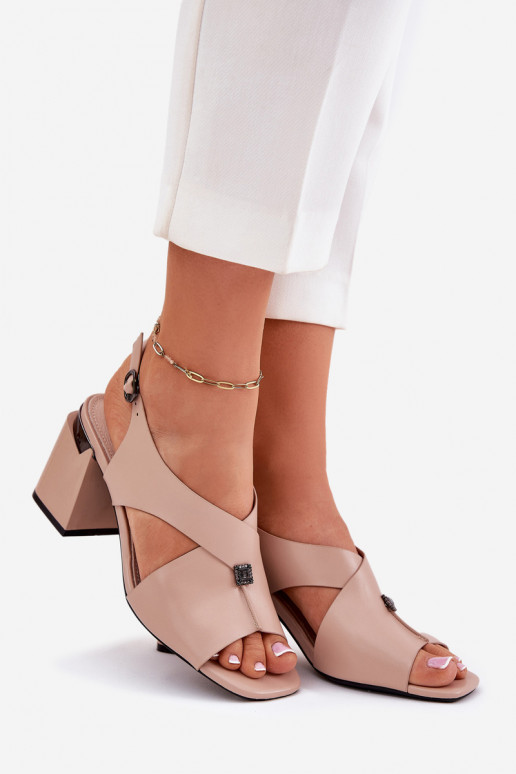 Eleganter Stil Damen-Sandalen mit hohen Absätzen Vinceza 62238 Beige Eleganter Stil Damen-Sandalen mit hohen Absätzen Vinceza 62238 Beige