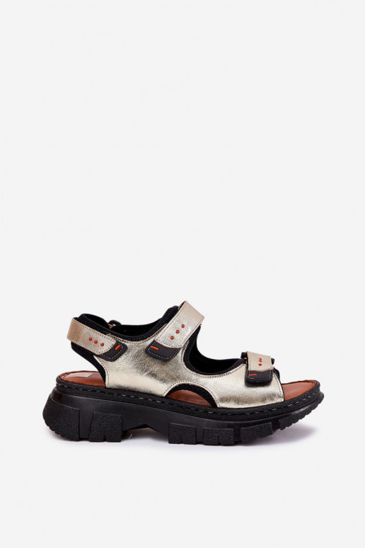 Damensandalen Feminin Z mit Klebeverschlussami Artiker 56C0469 goldene Farbe Damensandalen Feminin Z mit Klebeverschlussami Artiker 56C0469 goldene Farbe