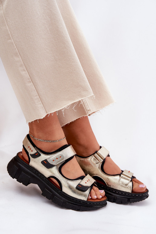 Damensandalen Feminin Z mit Klebeverschlussami Artiker 56C0469 goldene Farbe Damensandalen Feminin Z mit Klebeverschlussami Artiker 56C0469 goldene Farbe