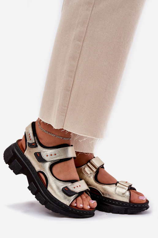 Damensandalen Feminin Z mit Klebeverschlussami Artiker 56C0469 goldene Farbe Damensandalen Feminin Z mit Klebeverschlussami Artiker 56C0469 goldene Farbe