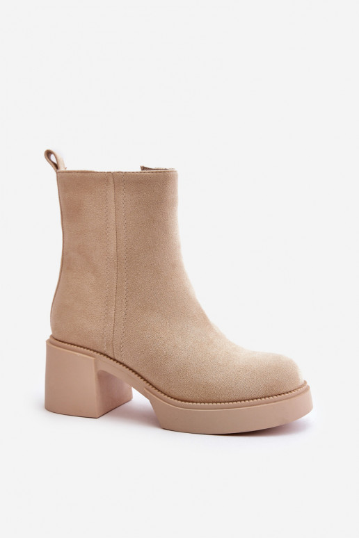 Damen-Warmstiefel in Sandfarbe mit... Damen-Warmstiefel in Sandfarbe mit...