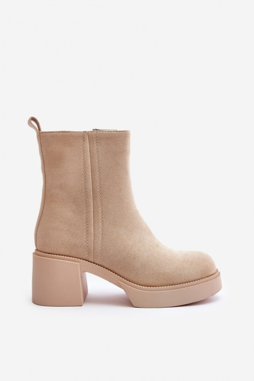 Damen-Warmstiefel in Sandfarbe mit... Damen-Warmstiefel in Sandfarbe mit...