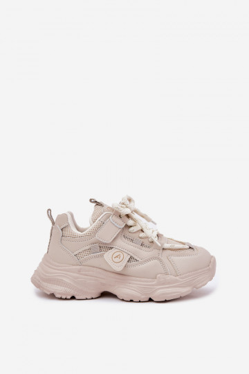 Sneakers Stilvollllschuhe Kindisch mit einer Plattform Beige Hanomess 2