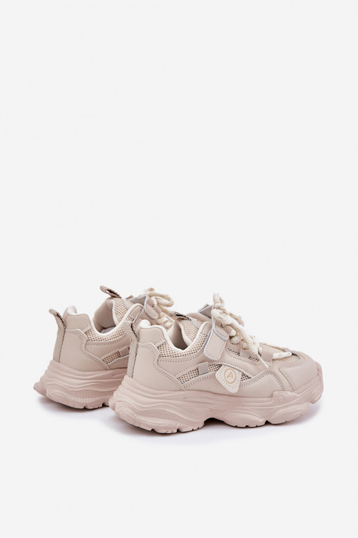 Sneakers Stilvollllschuhe Kindisch mit einer Plattform Beige Hanomess Sneakers Stilvollllschuhe Kindisch mit einer Plattform Beige Hanomess