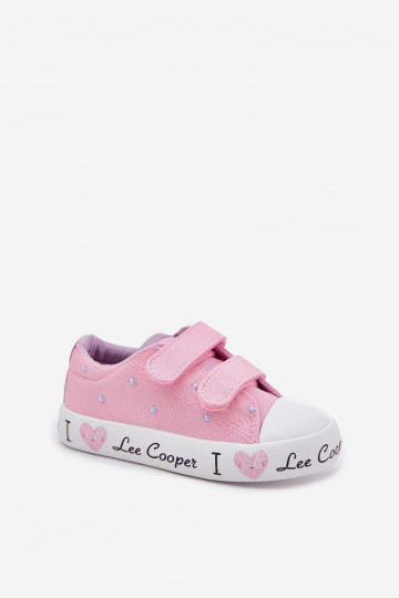 Weiße Kinder Freizeitschuhe mit Klettverschluss, Lee Cooper LCIN-25-02-3264K