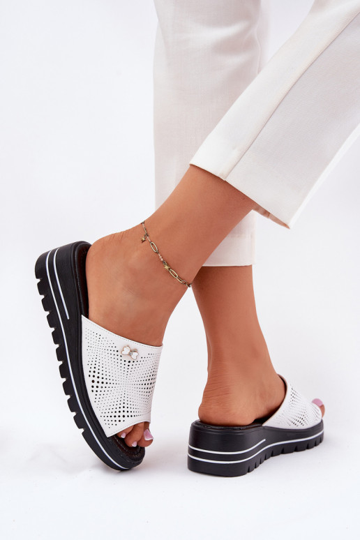 Lederhausschuhe Feminin Auf einem Keil Vinceza 41477 Zueiße Farbe