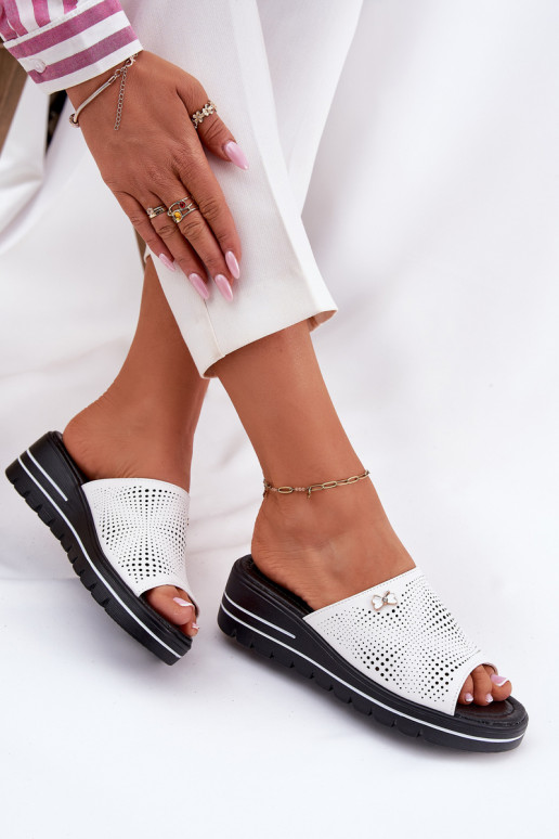 Lederhausschuhe Feminin Auf einem Keil Vinceza 41477 Zueiße Farbe