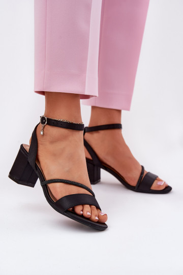 Schwarze Damen High Heels mit glänzenden Details, Vinceza 20268 2