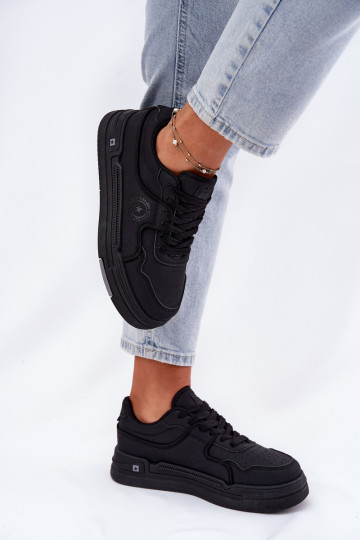 Niedrig Sneakers Stilvollllschuhe Feminin Big Star RR274A311 HI-POLY SYSTEM schZuarze Farbe