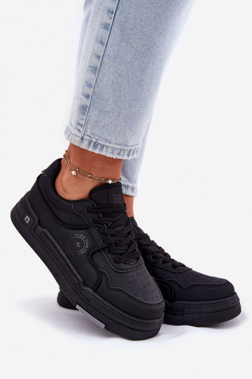 Niedrig Sneakers Stilvollllschuhe Feminin Big Star RR274A311 HI-POLY SYSTEM schZuarze Farbe