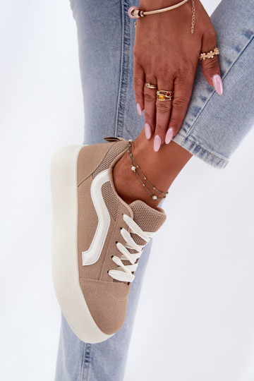 Khaki Damen Sneakers im sportlichen Stil mit Plateau, „Tellnira" 2