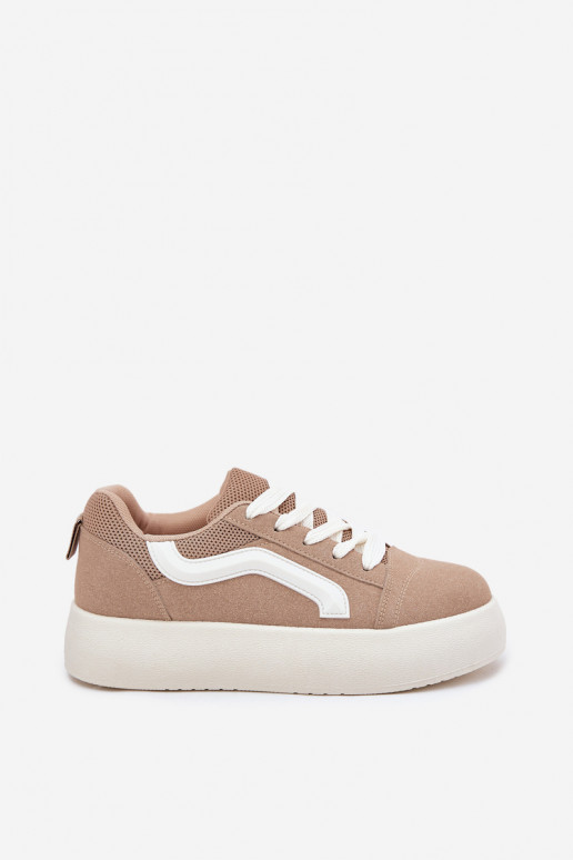 Sneakers Stilvollllschuhe Feminin mit einer Plattform Khaki-Farbe Tellnira