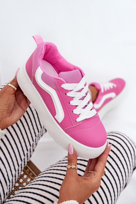 Sneakers Stilvollllschuhe Feminin mit einer Plattform pinke Farbe Tellnira