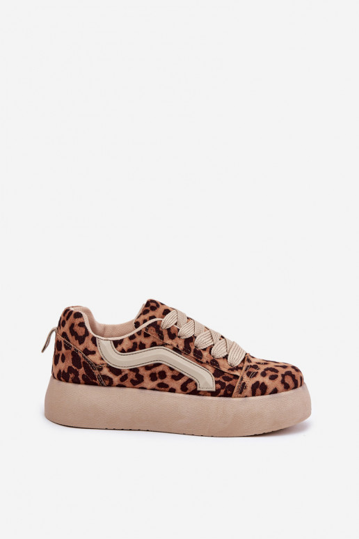 Sneakers Stilvollllschuhe Feminin mit einer Plattform mit Leopardenfellmuster Tellnira Sneakers Stilvollllschuhe Feminin mit einer Plattform mit Leopardenfellmuster Tellnira