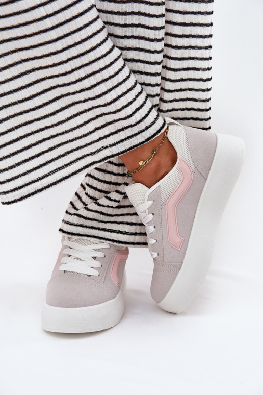 Sneakers Stilvollllschuhe Feminin mit einer Plattform graue Farbe Tellnira