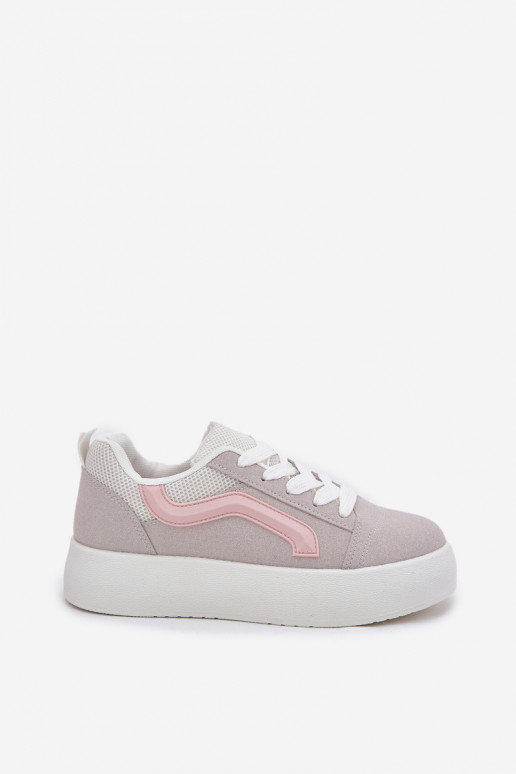 Sneakers Stilvollllschuhe Feminin mit einer Plattform graue Farbe Tellnira