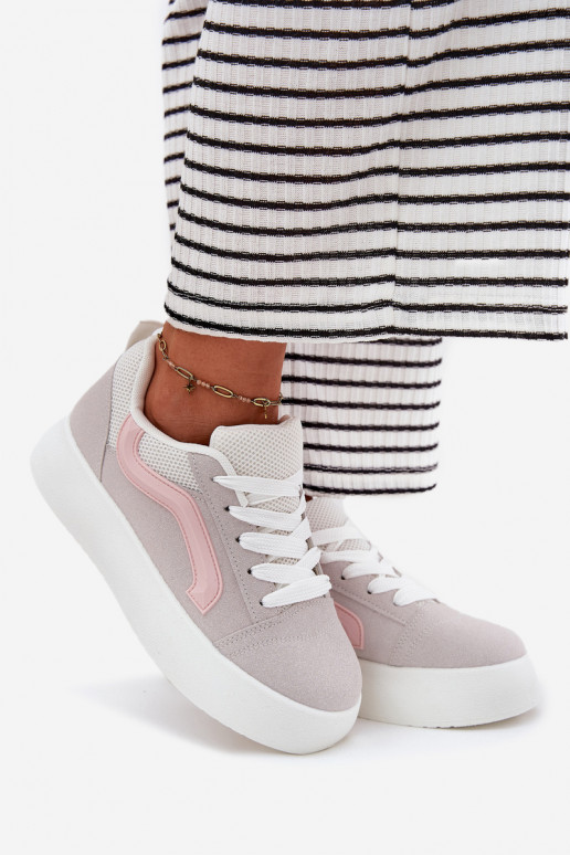 Sneakers Stilvollllschuhe Feminin mit einer Plattform graue Farbe Tellnira