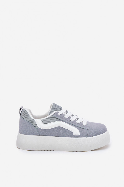 Sneakers Stilvollllschuhe Feminin mit einer Plattform blaue Farbe Tellnira