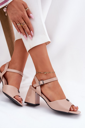 Damen-Sandalen mit hohen Absätzen Vinceza 62235 Beige