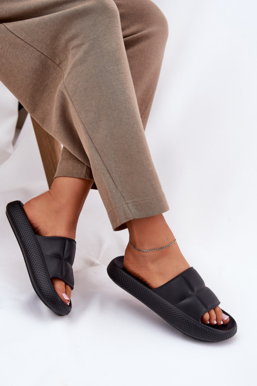 Leichte Hausschuhe Damenhausschuhe LEE MAYA SLIDER INOMEN LOIN 50251016 schZuarze Farbe