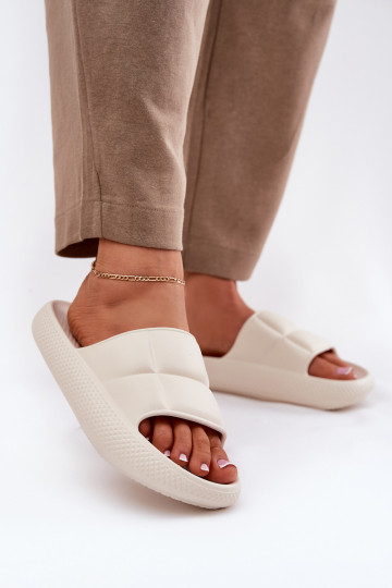 Leichte Hausschuhe Damenhausschuhe LEE MAYA SLIDER INOMEN LOIN 50251016 Beige 2